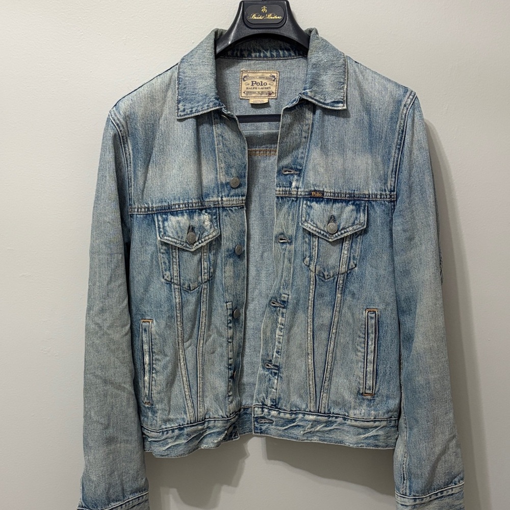 Ralph Lauren Light Blue Denim Jacket with Logo Patch
